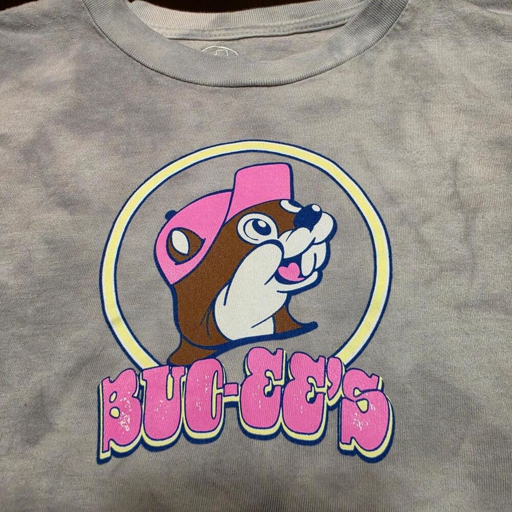 Gray Tie-Dye Bucees Graphic Tee